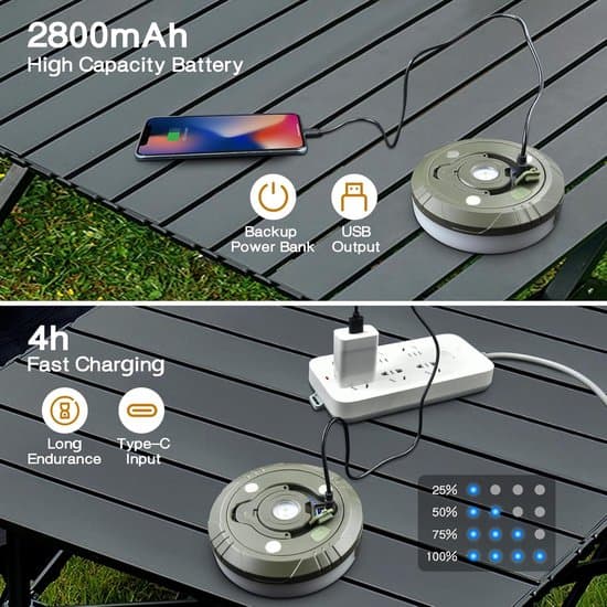 10m 5-modus IP44 Vanntett Varmhvit Campinglyslenke