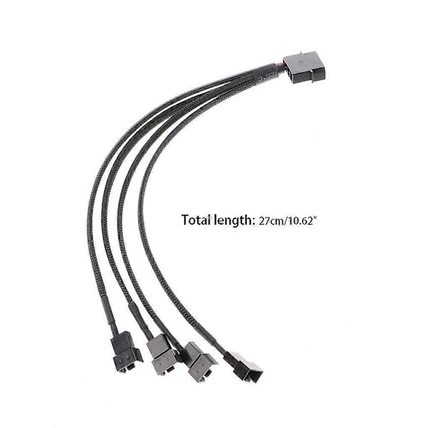 Y-jakaja 4x 3-Pin/4-Pin PWM-tuulettimen kaapeli 4-Pin Molex -liittimeen CPU 3P 4P -virtakaapeli
