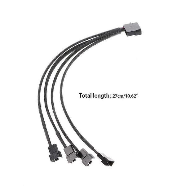 Y-splitter 4x 3-Pin/4-Pin PWM-vifterkabel til 4-Pin Molex til CPU 3P 4P strømkabel