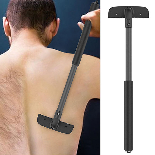 Ryggrak kroppshårtrimmer manuell rakapparat för män Helkroppsrak infällbar - svart, 1 st