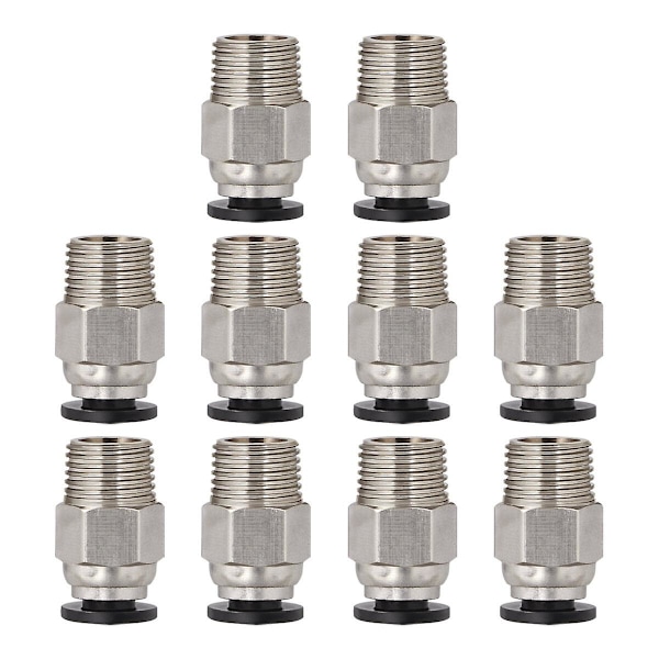 Ueetek 10 st PC4-M10 Hanarätt Pneumatisk PTFE-Slangkoppling för 3D-skrivare