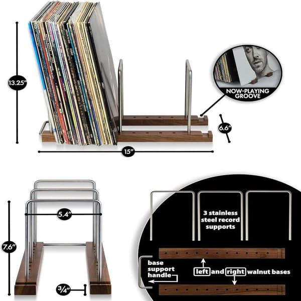 Storage Rack - LP Storage System - CD/DVD Storage System - CD Rack - LP Cabinet - Vinyl Holder - Walnut Wood - Vinyl Storage System - LP Cabinet