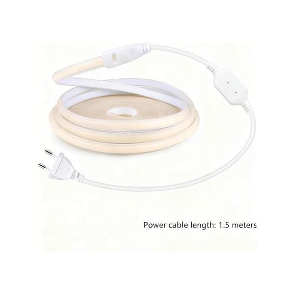 COB LED Strip - 10m 220V - IP65 Vanntett - 10W/m - Varm Hvit