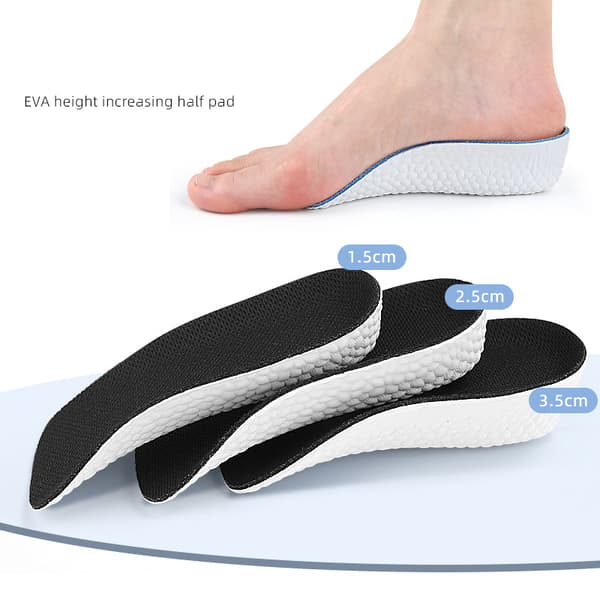 Height Increasing Half Insole for Increased Comfort Black 1.5 cm