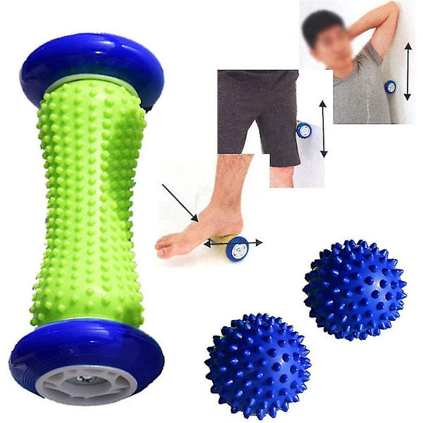 Fot- och handmuskelmassagerulle, PVC-muskelmassagerulle för plantar fasciit (blå)
