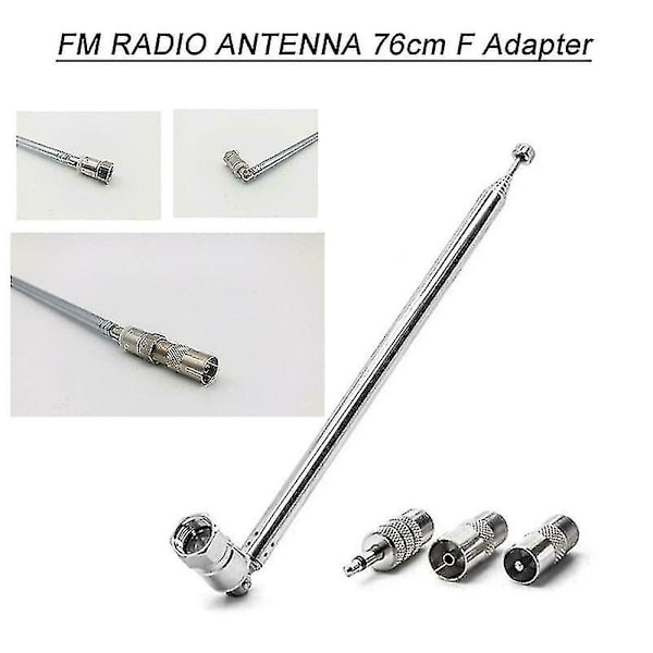 For Bose Wave F Type Radio Antenne Fm Teleskopisk Antenne 3.5mm Adapter Koblingsølv4stk