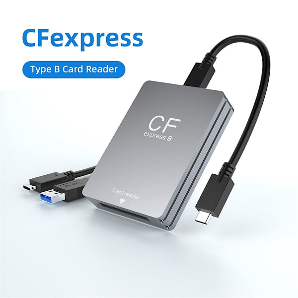 CFexpress Typ B Kortläsare USB3.2 Gen2 10Gbps CFexpress Läsare Minneskortsadapter med /A Kabel