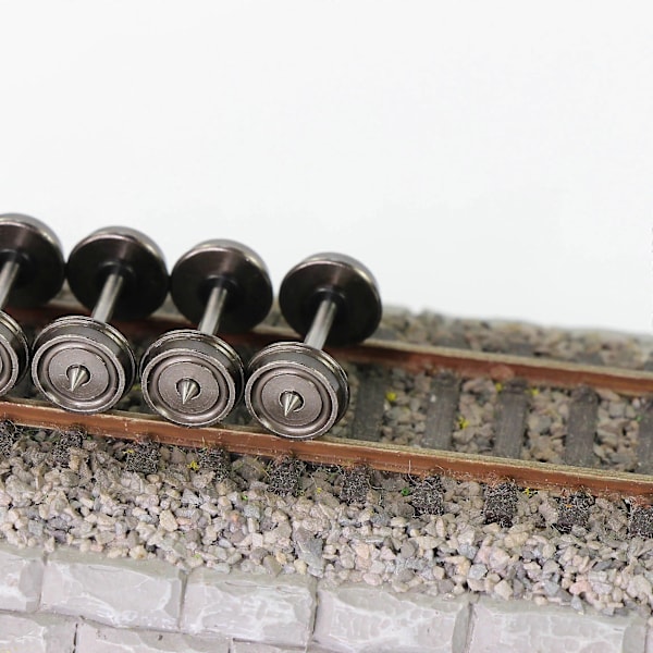 Evemodel 12 stk. HO Skala 1:87 33 Metall DC Hjul for Modelljernbaner DC Hjulsett C8725