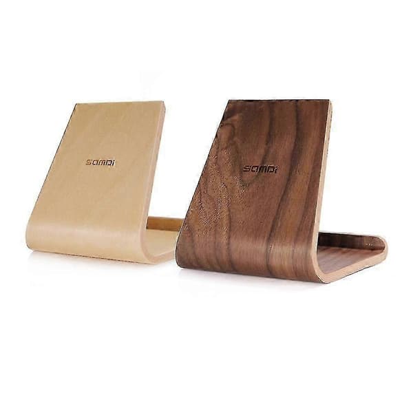 Samdi Valnød Træ Telefon Tablet Stand Holder Dockingstation Vugge til iPhone 7 Plus iPad mini Air Sa