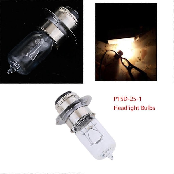 12V 35 / 35W Motorcykel Vit Halogen Strålkastare Glödlampor # P15D - 25 - 1