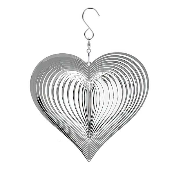 Vindklokke Hjerte / Dekor til Hage & Balkong – Rustfritt Stål