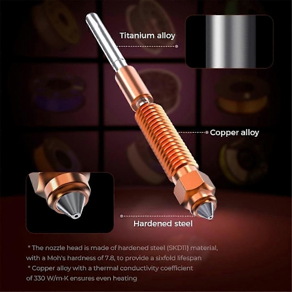 K1 Keramisk Hotend Kit - Hurtig Udskiftning af Dyse, All-Metal Integreret Ekstruder Hot End Udskiftning til K1 MAX, K1C 3D Printer