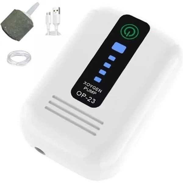 Iltlufter - Kompakt USB-pumpe - Lydløs - Forlænget batterilevetid - Sort