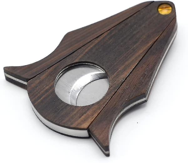 Sandaltræ Cigar Cutter, Rustfrit Stål Dobbeltbladet Saks, Cigar Tilbehør