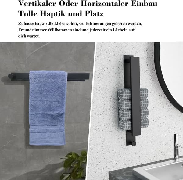 Porausta ei tarvita, ruostumaton teräs, käsipyyheteline/kylpypyyheteline - 40 cm