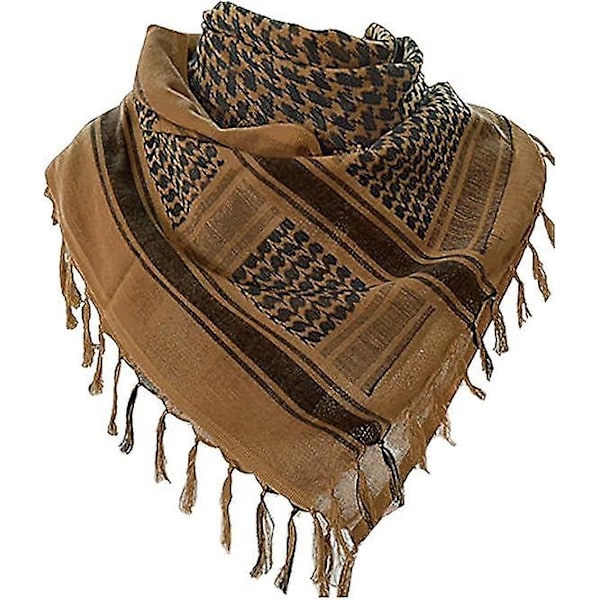 Militær Shemagh Taktisk Ørkenskjerf, 70% Bomull Keffiyeh Hals Hode Skjerf Sjal for Menn Kvinner