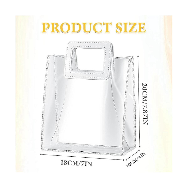 10 Pakke Bryllup Klar Gavepose, Transparent Gaveposer Med Kraftig Håndtak, PVC-poser For Bryllup,