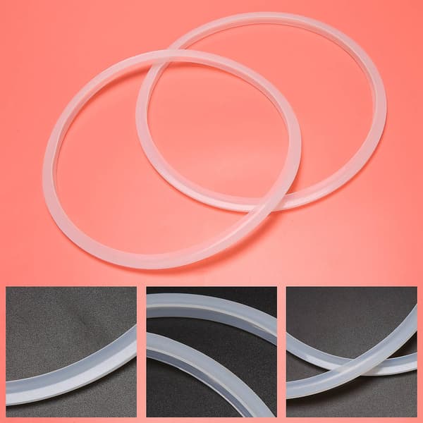 Silikonpackningstätningsring för tryckkokare 22 cm innerdiameter, 2 stycken, transparent