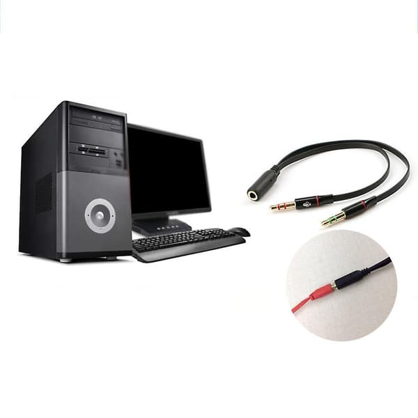 6 x 3,5 mm Stereo Hun til 2 Han Headset Mikrofon Y Splitter Adapter Lydkabel til PC