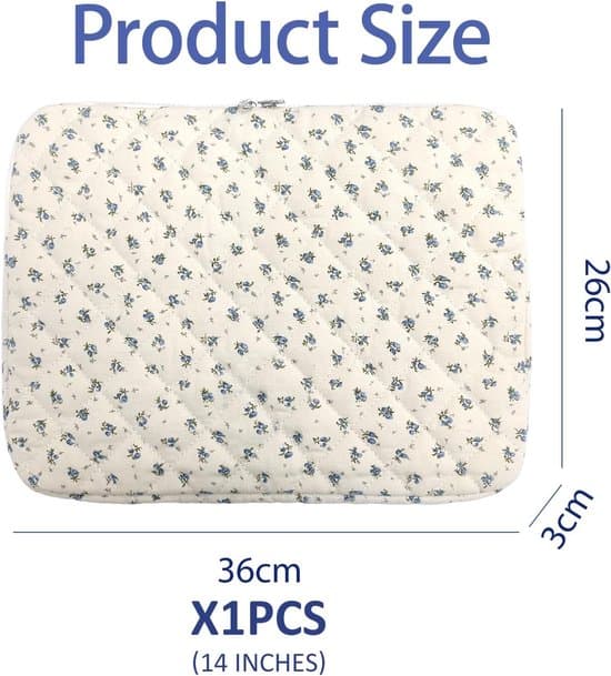 Cute Floral 14-inch Laptop Bag - The Perfect Protective Case for Laptops and Tablets.
