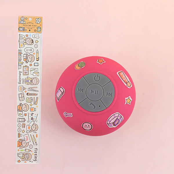 Bluetooth Vattentät Duschhögtalare Bärbar Mini Trådlös Högtalare med Sugkopp för Badrum Rosa