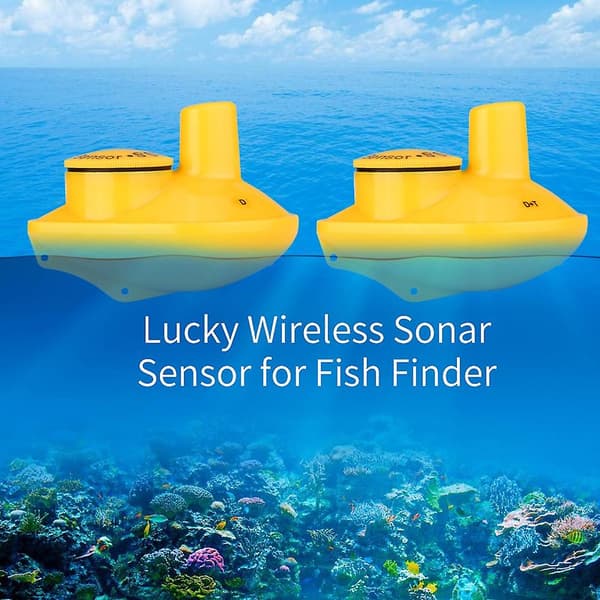Lucky Trådløs Fjernkontroll Sonar Sensor Fiskefinner Transduser 45M Vanndybde