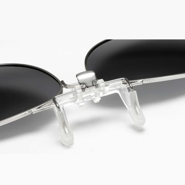 Sammenleggbare Polariserte Pilot Clip-On Solbriller Metall Sølv