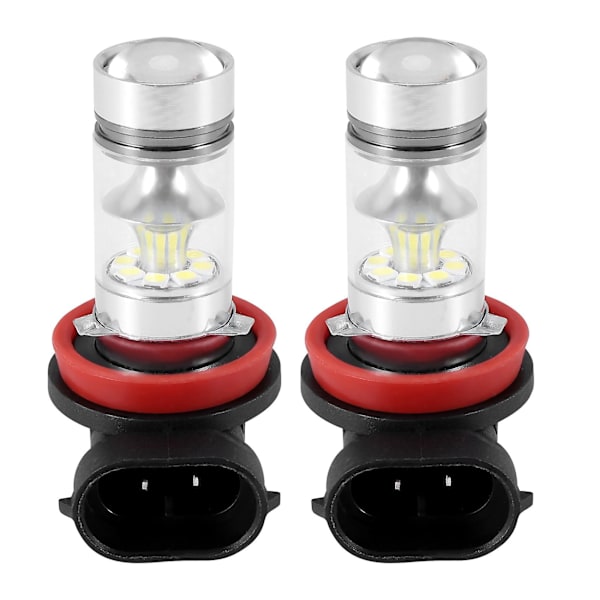 2X H8 H11 H16 6000K Vit 100W Hög Effekt LED Dimljus Körlampa
