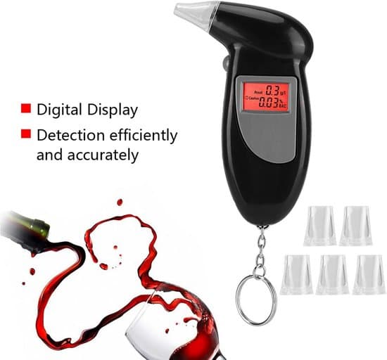 Digital alkoholmåler med LCD-skjerm og 5 munnstykker