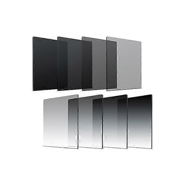 8-PACK Graderade Grå Fullfärg Fyrkantiga ND-filter ND2 ND4 ND8 ND16 Neutral Density Filter för Cokin P-serien D5200 D5300 D5500