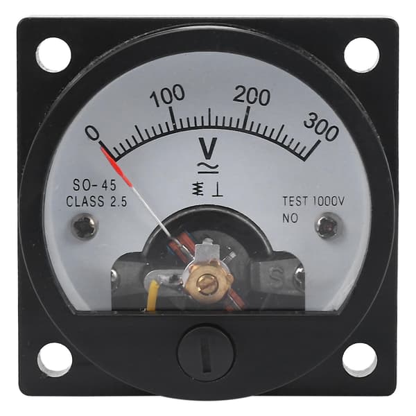AC 0-300V Rund Analogt Panelmåler Voltmeter Måler Black