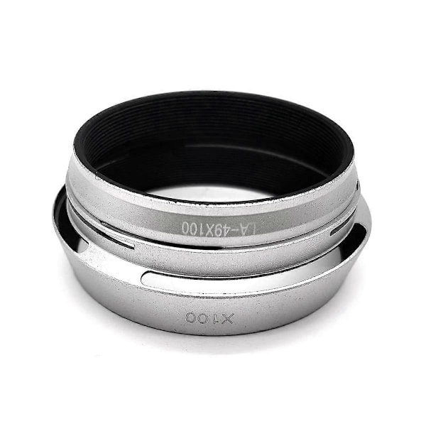 Hopeanvärinen LH-X100 49mm objektiivin adapterirengas metallinen vastavalosuoja X100 X70 X100S X100T -vastavalosuojan adapterirengas