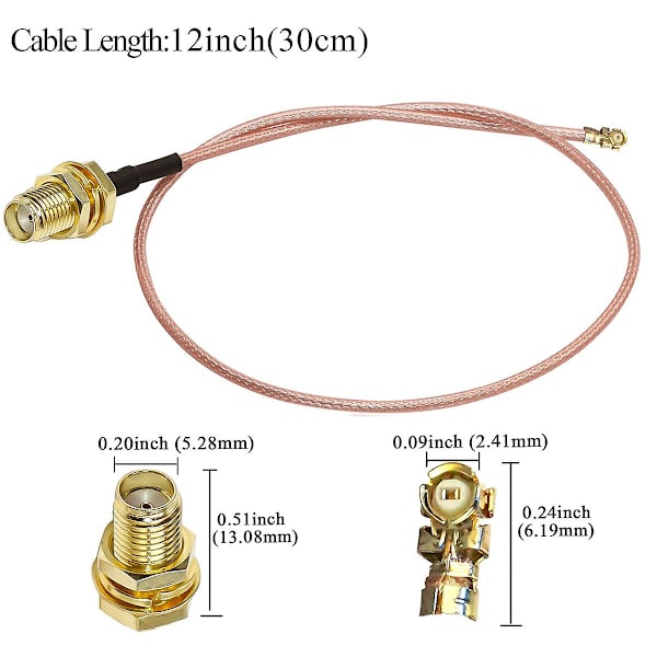 5 st Sma-kontaktkabel hona till Ufl/u.fl/ipx/ipex Rf eller ingen kontaktadapter montering Rg178 Pig