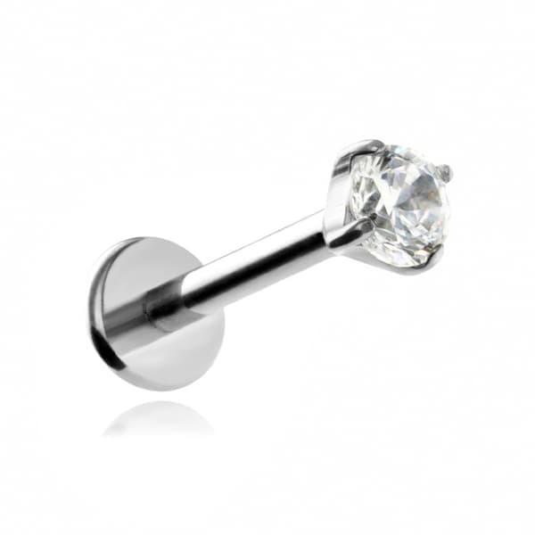 Titan labret med vit zirkon 1,2/10/2,5
