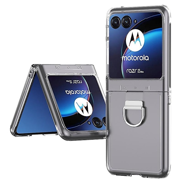 Hårdt PC-fodral med metallringhållare för Motorola Razr 40 Ultra 5G - Skin-touch