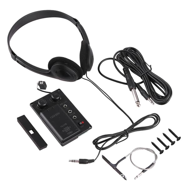 Elektrisk Violin Tyst Eq Pickup Piezo Med Hörlurar Och Plugg Hål Kabel Set