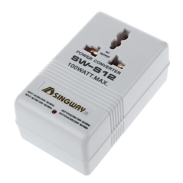 100W 110V/120V - 220V/240V Jännite-muunnin Muuntaja Matkakäyttöön Valkoinen