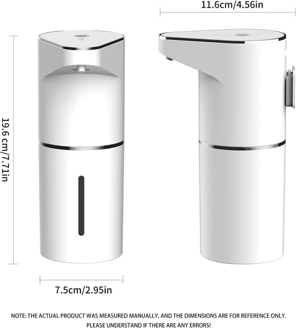 Automatic Sensor-Activated Foaming Soap Dispenser - USB Charging - 350ml - Wall-Mounted - For Bathrooms - Kitchens - and Dining Rooms