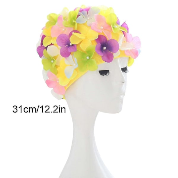 Dam Simbadshatt Blomma Retro 3D Blommig Badmössa - FÄRG: rosa