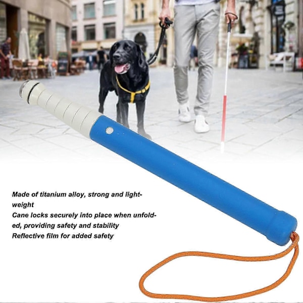 Blindestok Reflekterende Titanium Legering Foldbar Let Greb Letvægts Robust til Ældre Synshandicappede