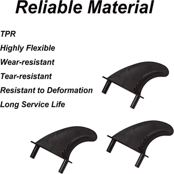 3-delt surfebrettfinne, TPR Surfe Thruster Surfefinner med Skruer Surfebretttilbehør for Surfeentusiaster