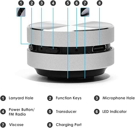 Bone Conduction Speaker, True Wireless Speaker, Mini Portable Stereo Creative Speaker, Silver