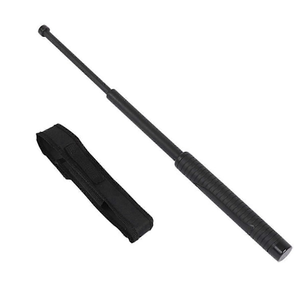 Teleskopisk Stav Svart 66 cm 3 Sektioner Gummihandtag Stark PVC Snabbkoppling Infällbar Säkerhetsstav för Utomhusbruk Bil