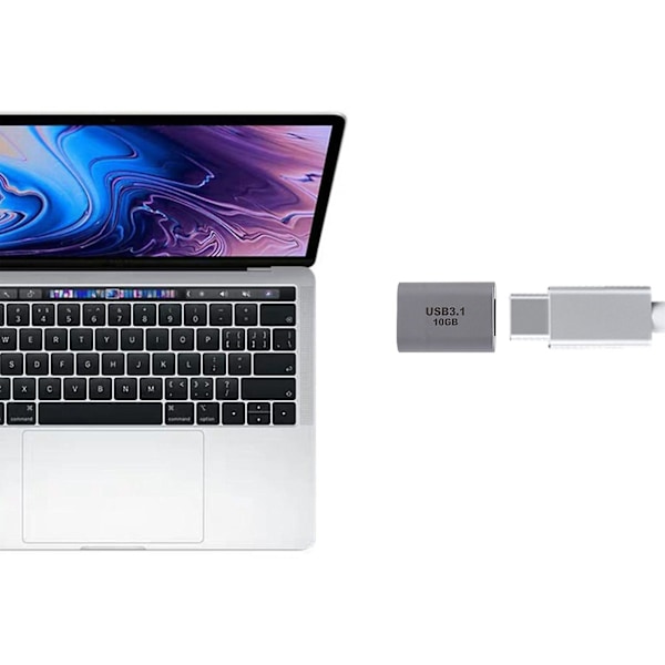 Typ C-hona till USB 3.0-hona-adapter, typ C till USB-standarddataöverföring 10 Gbps förlängningsadapter