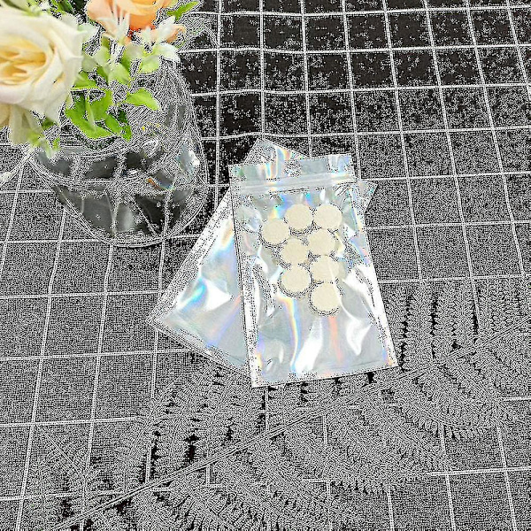 100 st stora återförslutningsbara luktsäkra Mylar-påsar. Holografisk färgad folie blixtlås 7,5*12cm