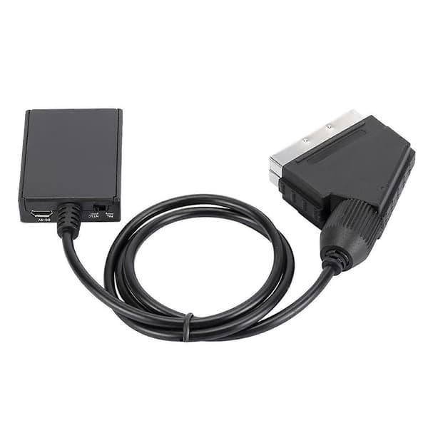 Videoadapter Plug and Play Hög Klarhet Plast 1080p Stabil Prestanda Scart till HDMI-kompatibel