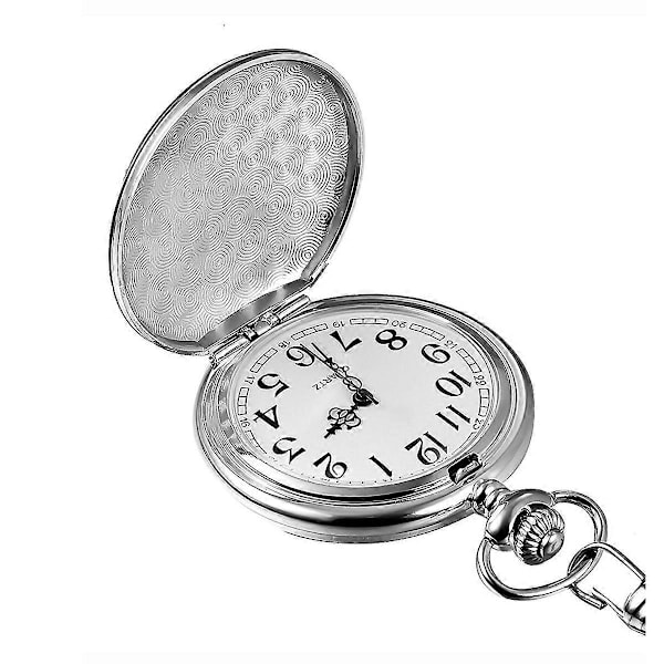 Klassisk Slät Vintage Herr Fickur Julklapp (Silver)