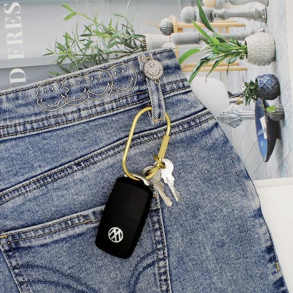 Durable Brass Keychain with Screw Clip, Simple Car Keychain, Unisex