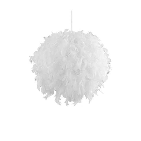 2024 Ny vit fjäder taklampa skärmhänge icke-elektrisk skärm skärmreducerande ring pendan lampa - 30cm