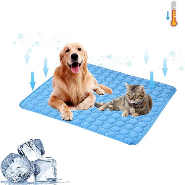 Kølemåtte til hund – blå, XL, 100*70CM – Kølemåtte til kat – Selvkølende – Kølemåtter til hunde – Kølemåtte til hund – Kølemåtte til katte